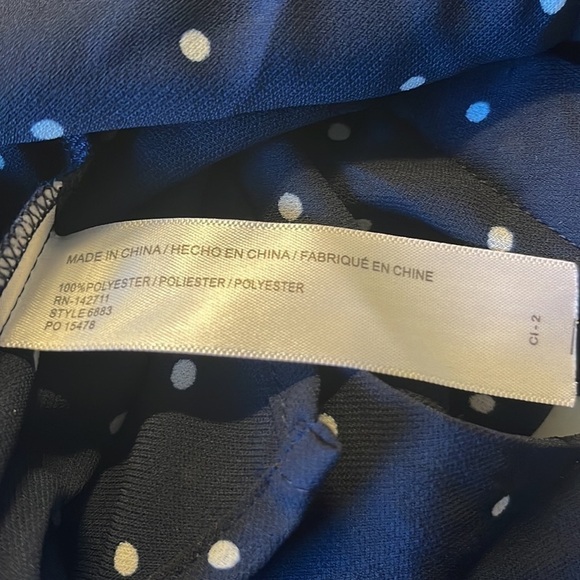 ELOQUII Blue With Tiny White Dots Long Sleeve Blouse. Size 18. D8/A1879 - Picture 6 of 6